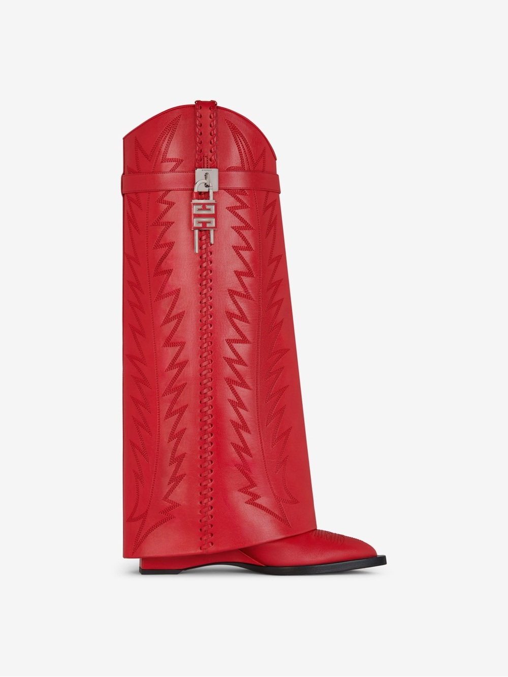 Givenchy Shark Lock Cowboy Boots in Red Size 40 🔥❤️